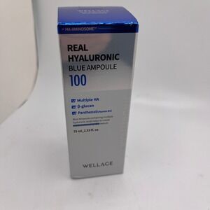 WELLAGE Real Hyaluronic BLUE Ampoule 100 - 2.53 oz - EXP 2028/04/06 - SEALED